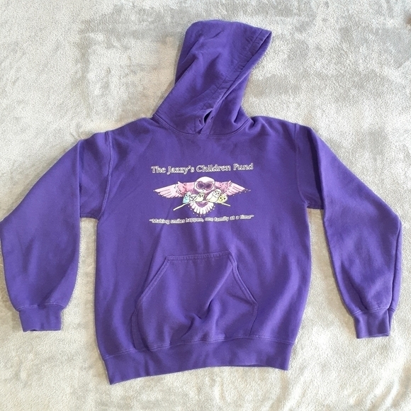 Gildan Custom Print Purple Hooded Sweatshirt Size Small - Picture 3 of 9